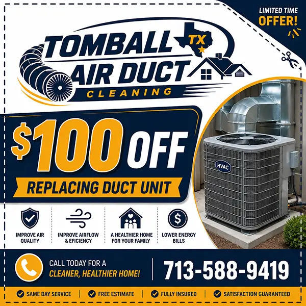 Replacing unit special offer from Tomball TX Air Duct Cleaning